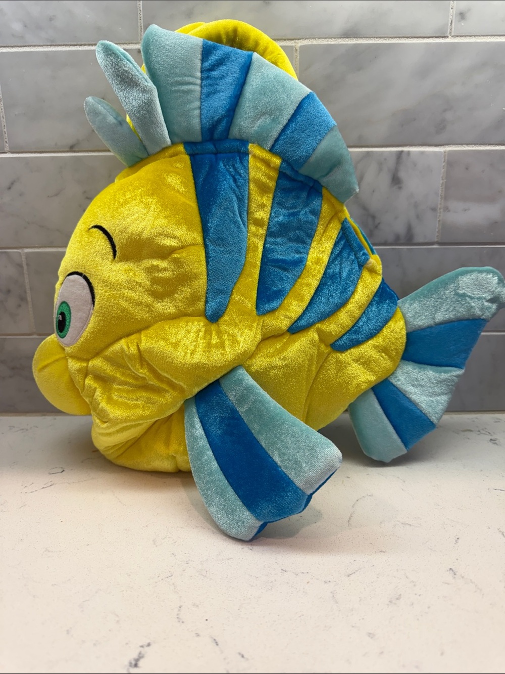 Vintage Disney Flounder Trick or Treat Bag Little Mermaid Ariel Halloween Plush